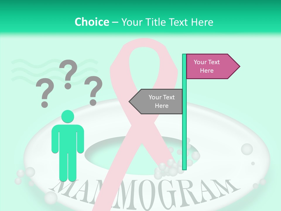 A Pink Ribbon Is On Top Of A Life Preserver PowerPoint Template
