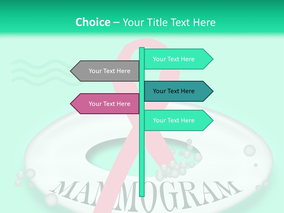 A Pink Ribbon Is On Top Of A Life Preserver PowerPoint Template