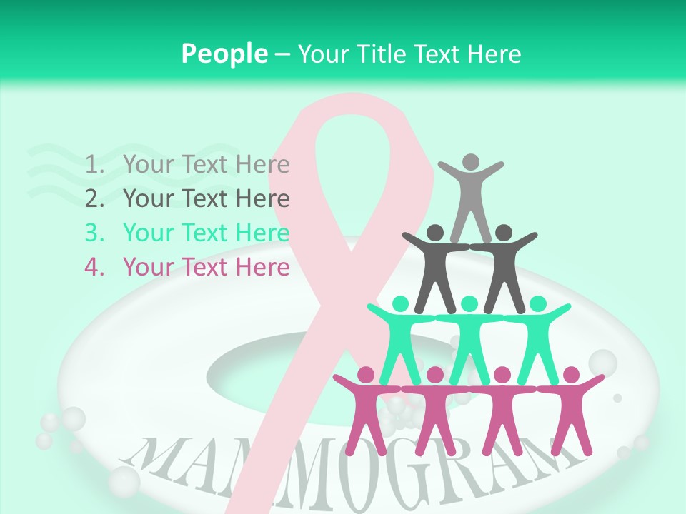 A Pink Ribbon Is On Top Of A Life Preserver PowerPoint Template