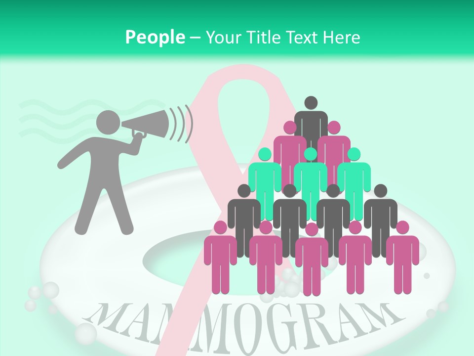 A Pink Ribbon Is On Top Of A Life Preserver PowerPoint Template