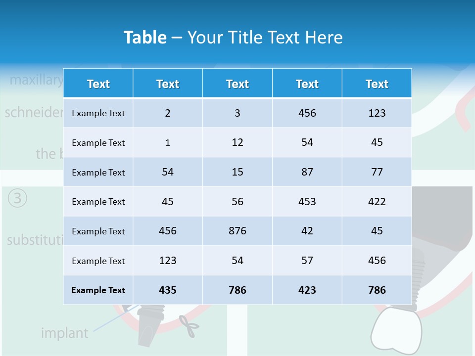 White Dentures Gingiva PowerPoint Template