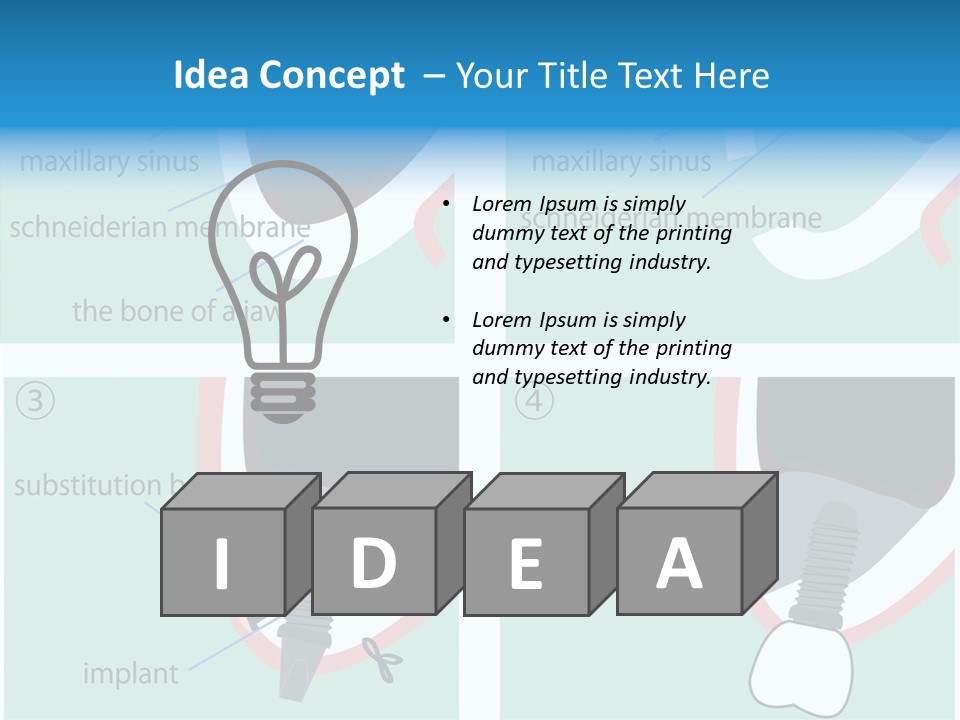 White Dentures Gingiva PowerPoint Template