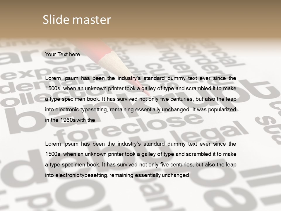 Word Crisis Despair PowerPoint Template