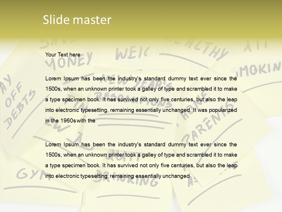 Binder They Note Message Aspirations PowerPoint Template