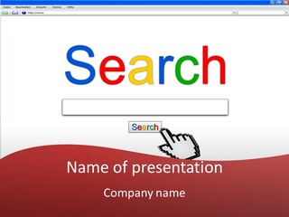 A Computer Screen With The Word Search On It PowerPoint Template
