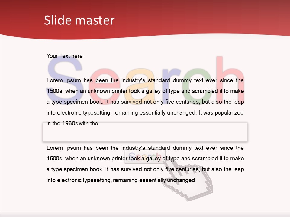 A Computer Screen With The Word Search On It PowerPoint Template