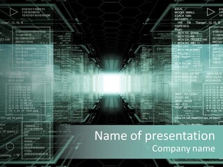 Tunnel Abstract Motherboard PowerPoint Template