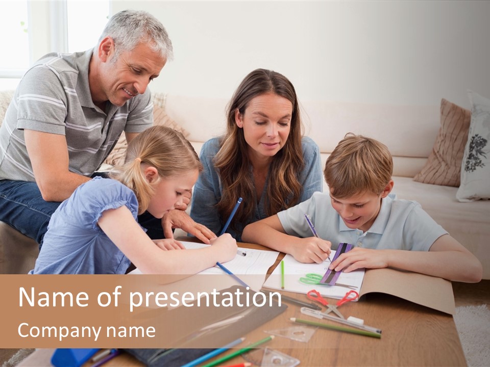 Face Happy House PowerPoint Template