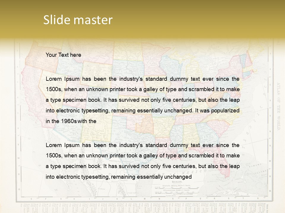 Antique Atlantic Ocean Ephemera PowerPoint Template