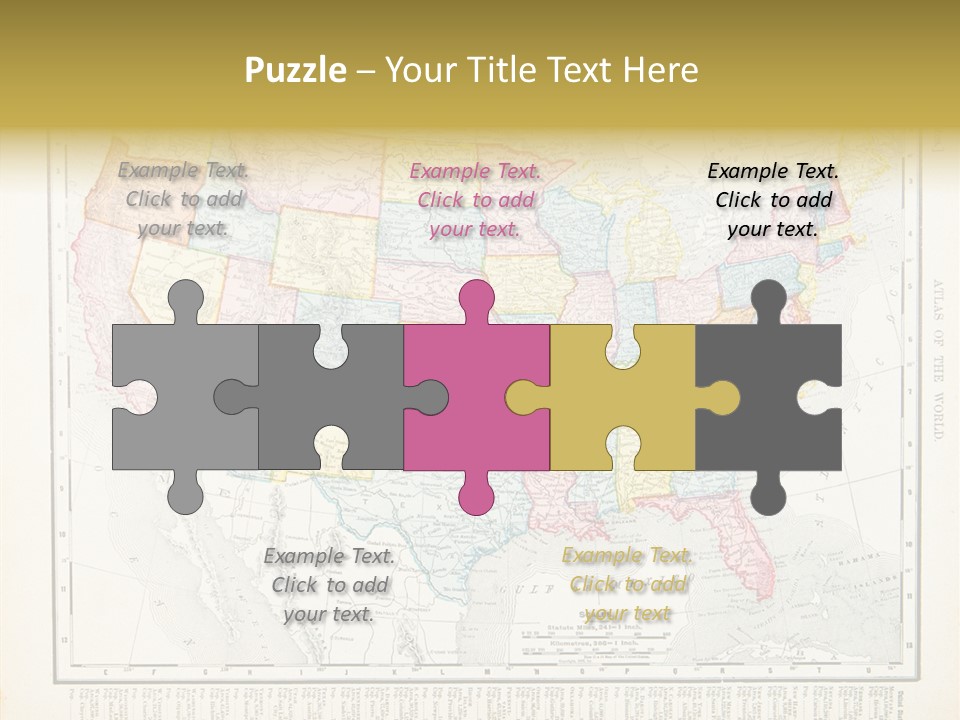 Antique Atlantic Ocean Ephemera PowerPoint Template