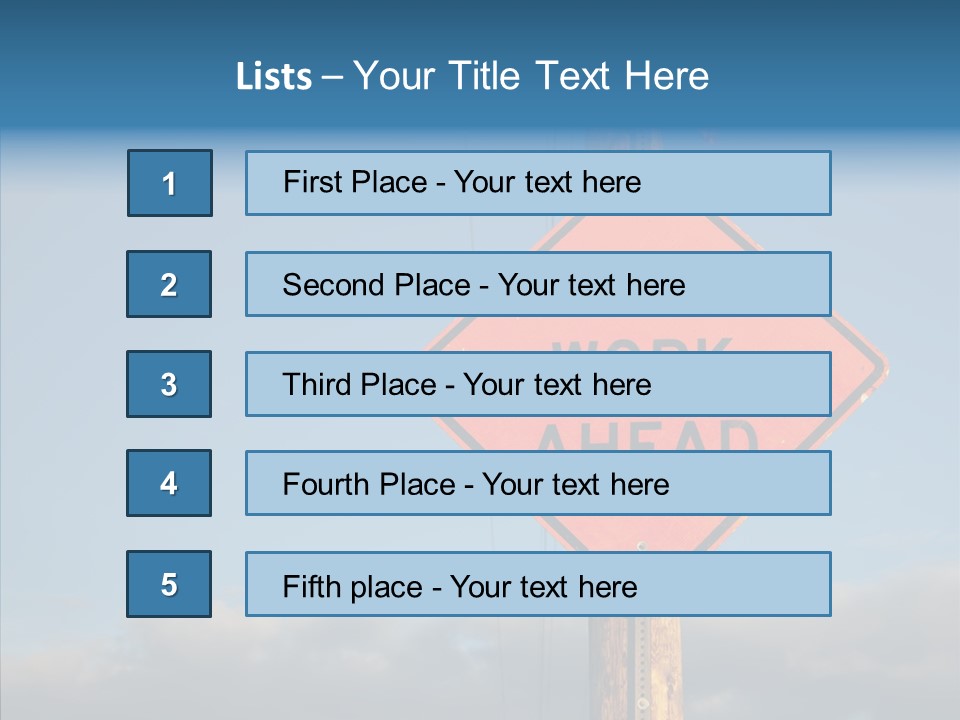 Work Sign Outdoors PowerPoint Template
