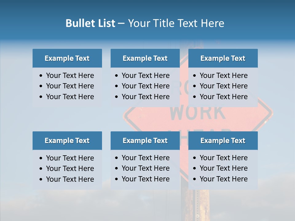 Work Sign Outdoors PowerPoint Template
