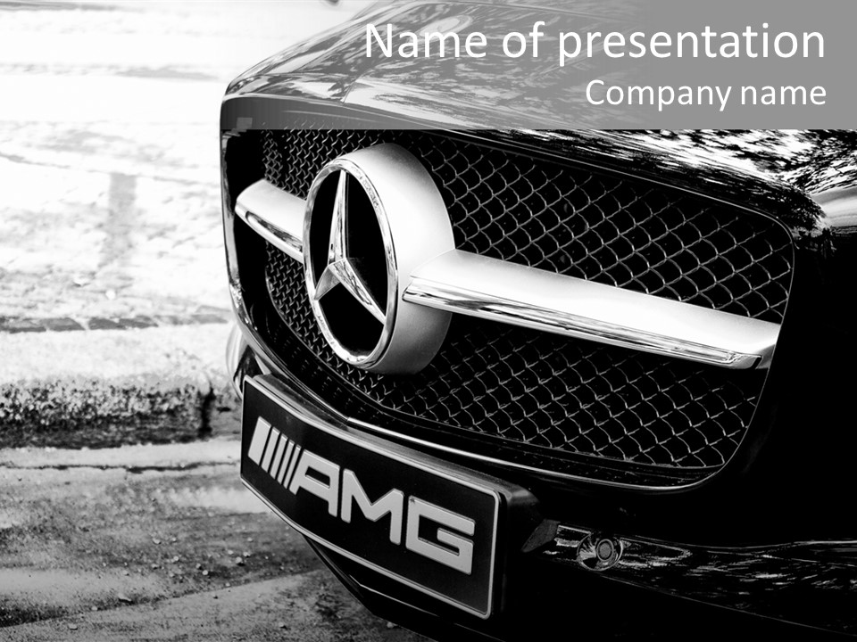 A Mercedes Car Parked On The Side Of The Road PowerPoint Template