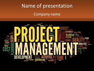 A Word Cloud With The Words Project Management Written In It PowerPoint Template