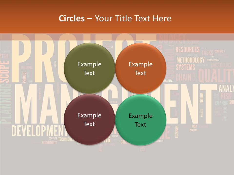 A Word Cloud With The Words Project Management Written In It PowerPoint Template