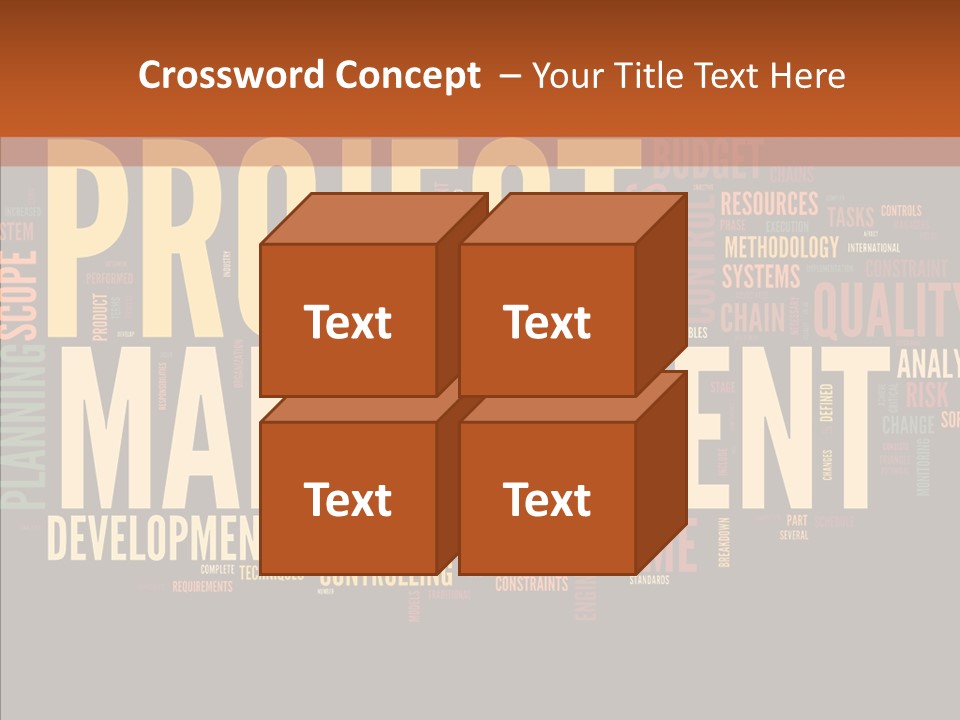 A Word Cloud With The Words Project Management Written In It PowerPoint Template