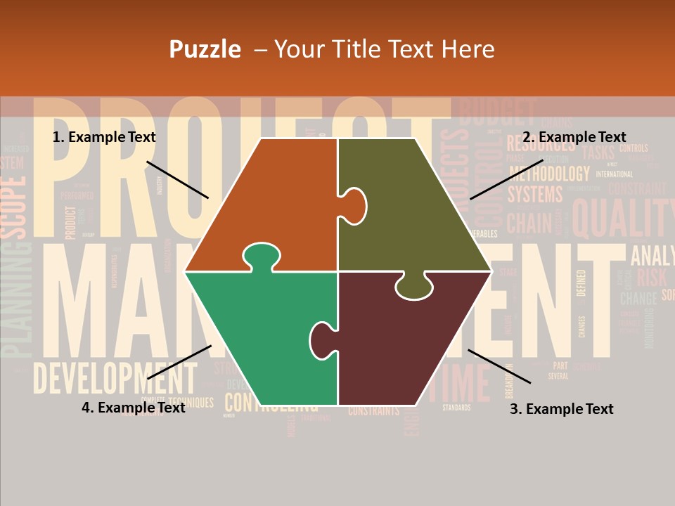 A Word Cloud With The Words Project Management Written In It PowerPoint Template