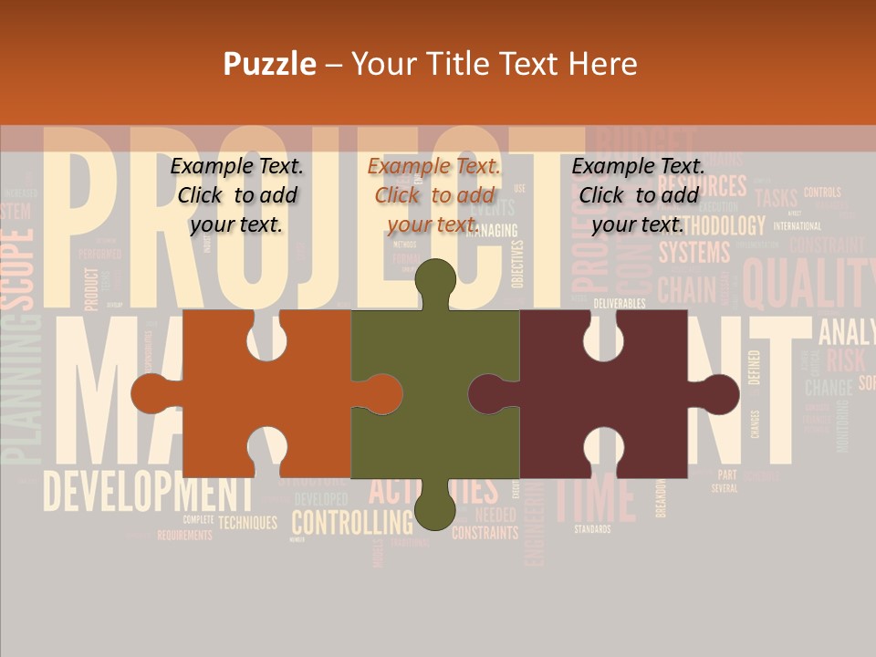 A Word Cloud With The Words Project Management Written In It PowerPoint Template