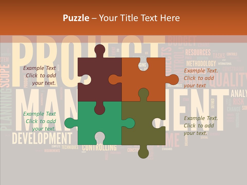 A Word Cloud With The Words Project Management Written In It PowerPoint Template