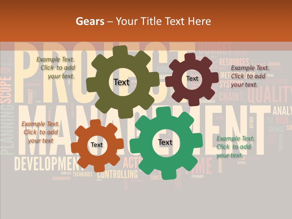 A Word Cloud With The Words Project Management Written In It PowerPoint Template