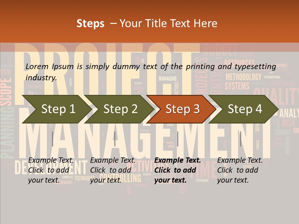 A Word Cloud With The Words Project Management Written In It PowerPoint Template