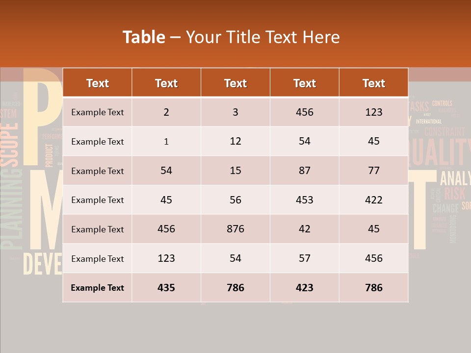 A Word Cloud With The Words Project Management Written In It PowerPoint Template