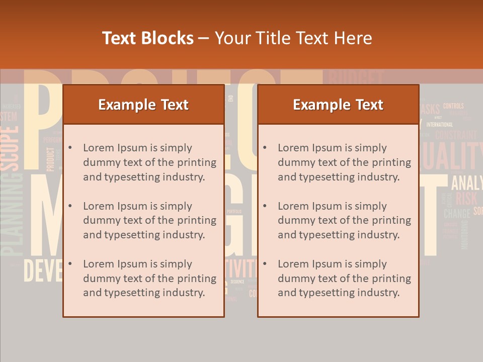 A Word Cloud With The Words Project Management Written In It PowerPoint Template