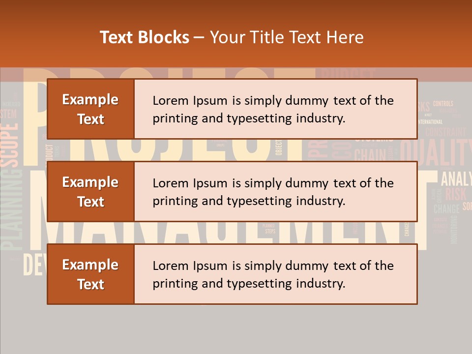 A Word Cloud With The Words Project Management Written In It PowerPoint Template
