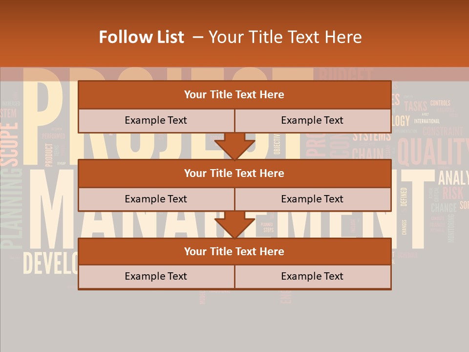 A Word Cloud With The Words Project Management Written In It PowerPoint Template