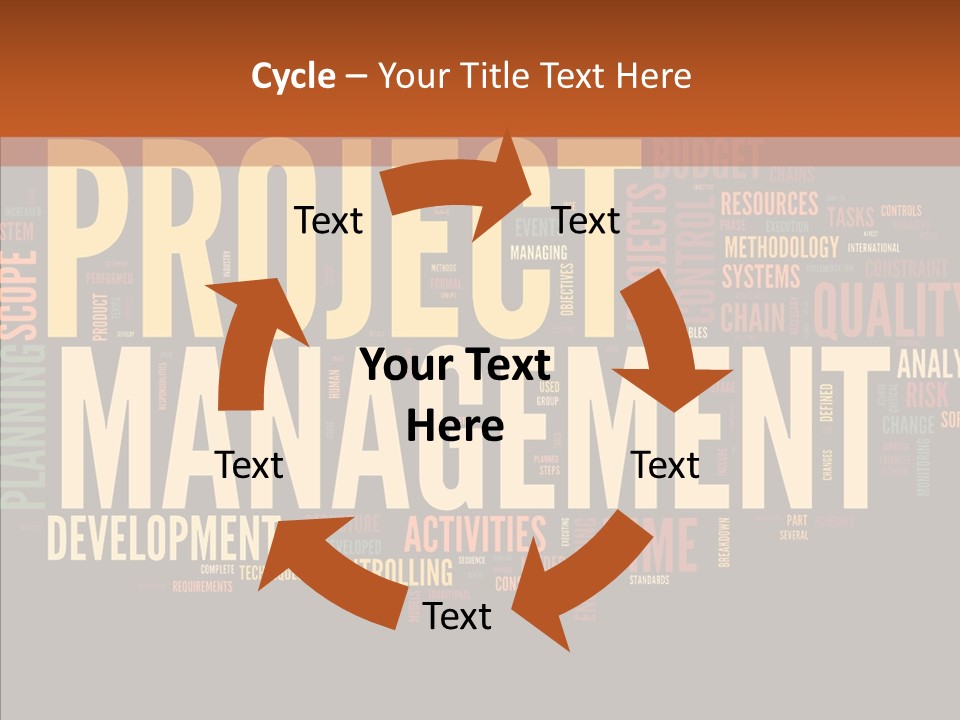 A Word Cloud With The Words Project Management Written In It PowerPoint Template