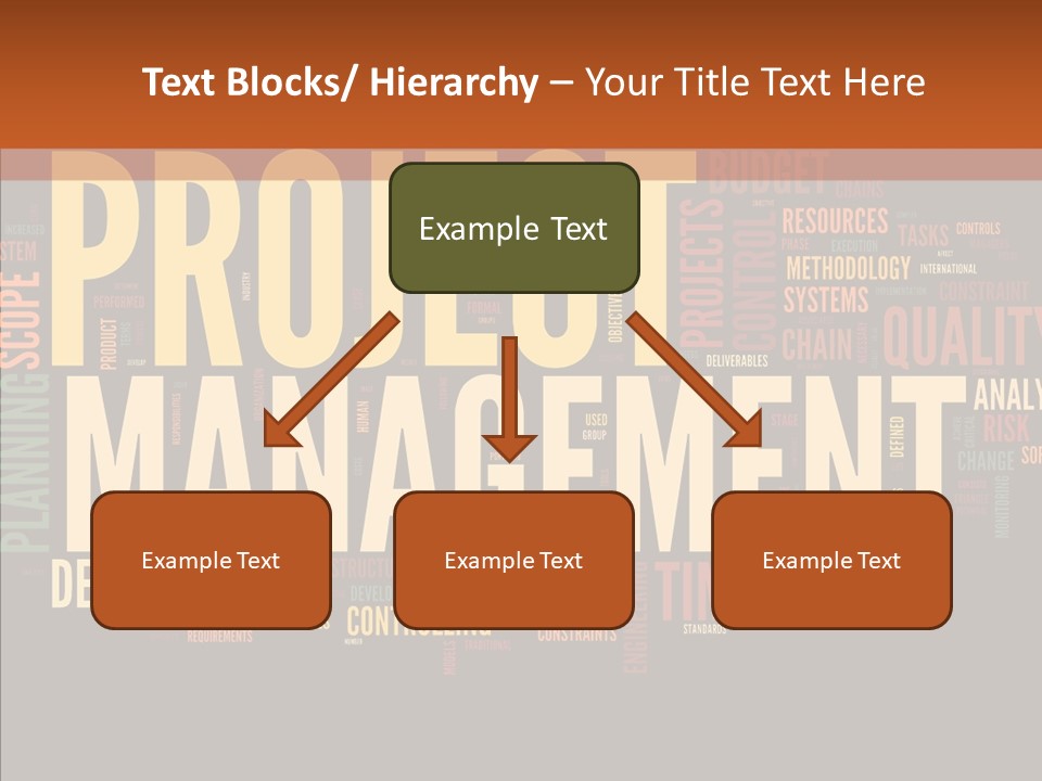 A Word Cloud With The Words Project Management Written In It PowerPoint Template