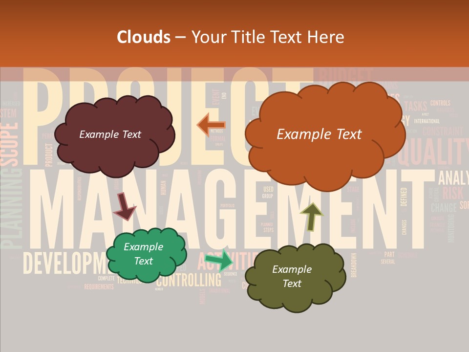 A Word Cloud With The Words Project Management Written In It PowerPoint Template