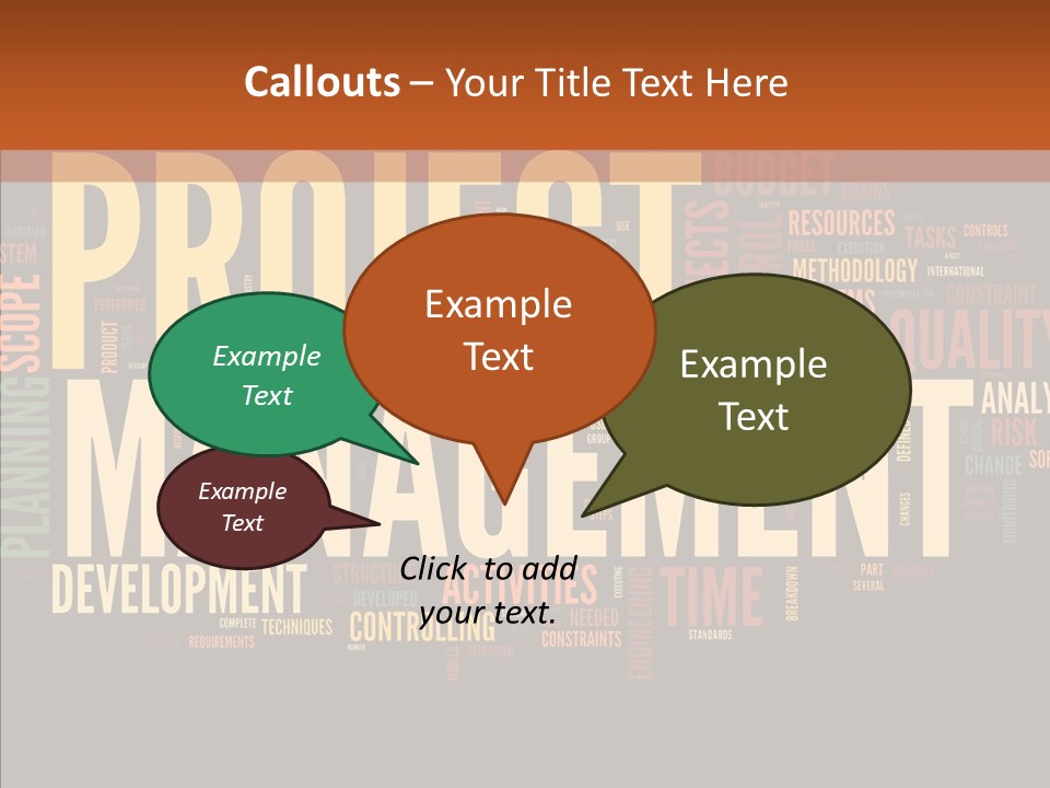 A Word Cloud With The Words Project Management Written In It PowerPoint Template