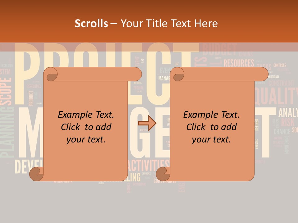 A Word Cloud With The Words Project Management Written In It PowerPoint Template