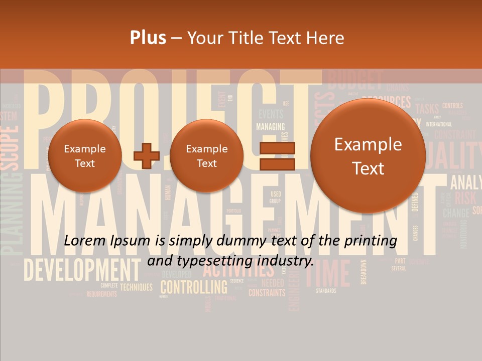 A Word Cloud With The Words Project Management Written In It PowerPoint Template