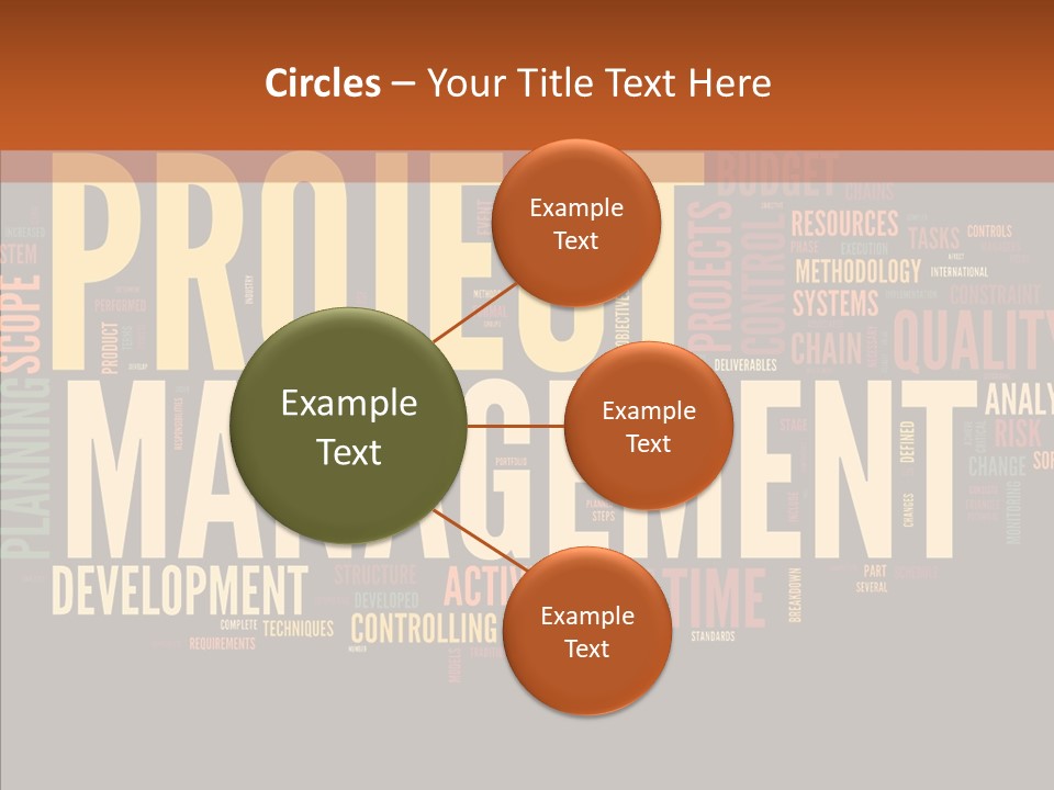 A Word Cloud With The Words Project Management Written In It PowerPoint Template
