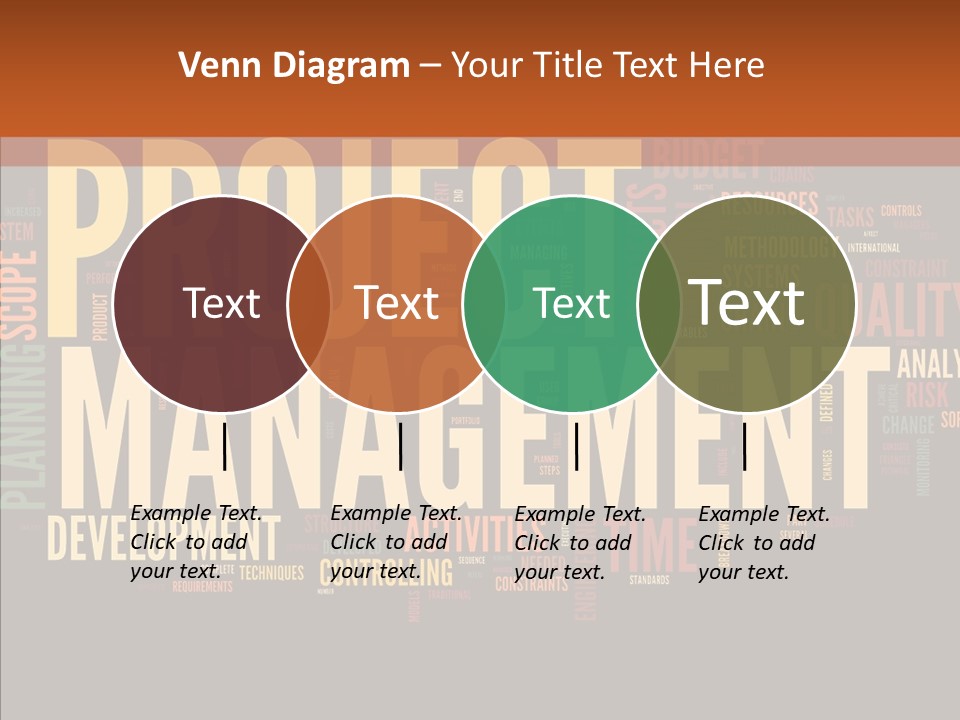 A Word Cloud With The Words Project Management Written In It PowerPoint Template