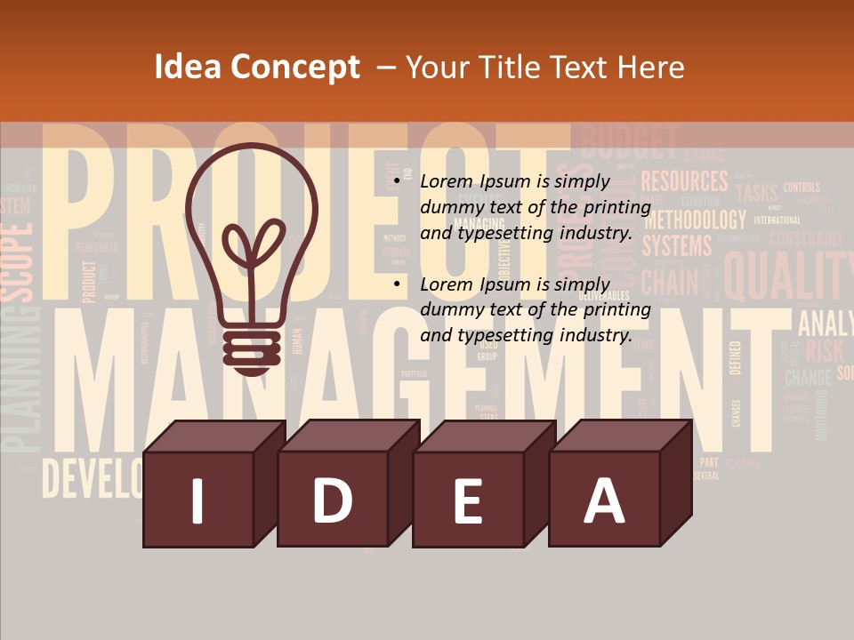 A Word Cloud With The Words Project Management Written In It PowerPoint Template