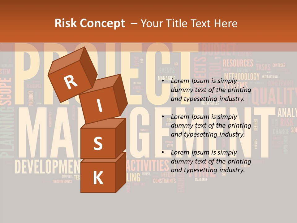 A Word Cloud With The Words Project Management Written In It PowerPoint Template