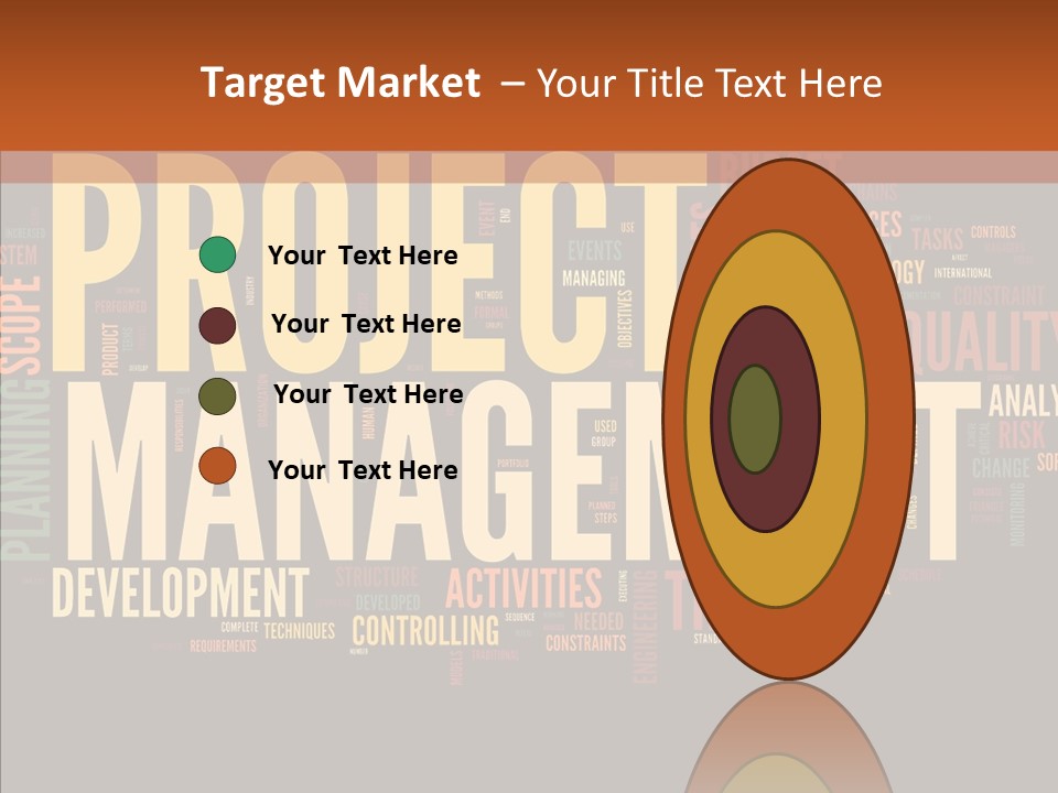 A Word Cloud With The Words Project Management Written In It PowerPoint Template