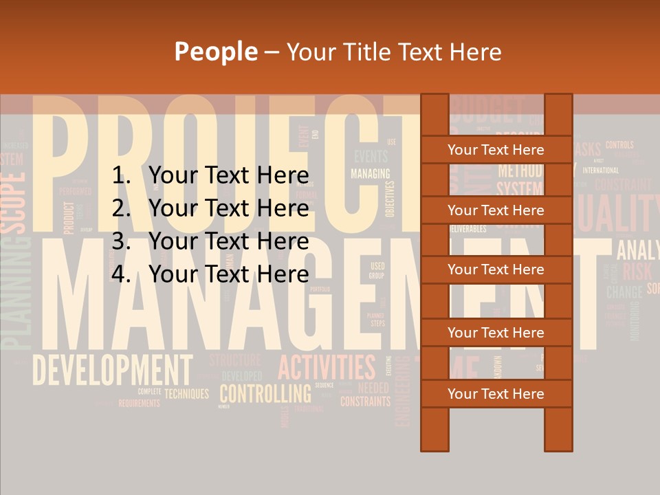A Word Cloud With The Words Project Management Written In It PowerPoint Template