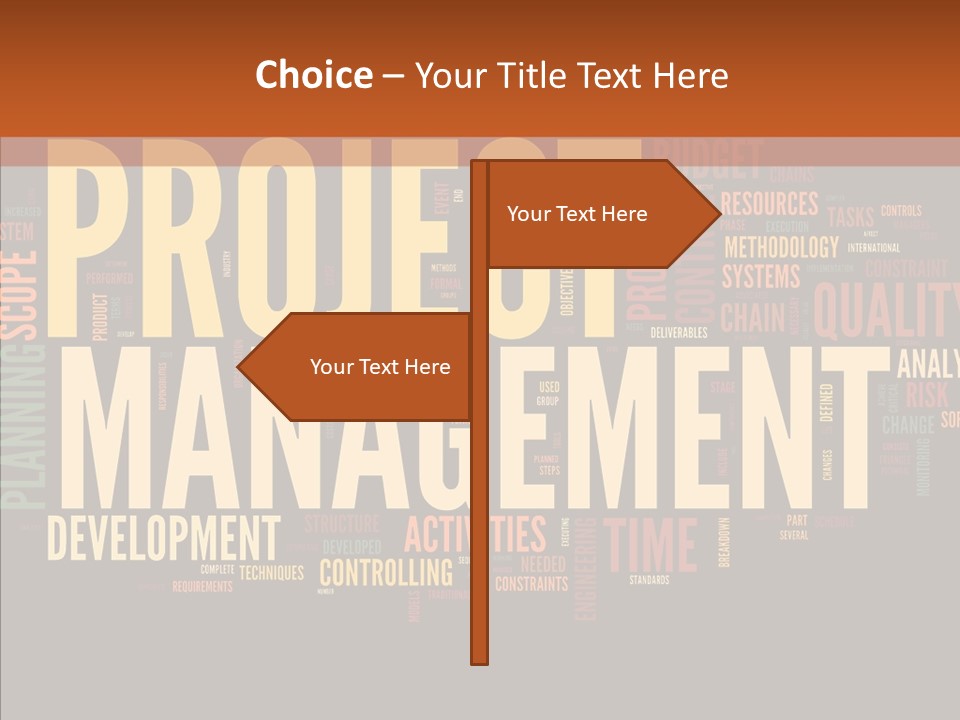 A Word Cloud With The Words Project Management Written In It PowerPoint Template