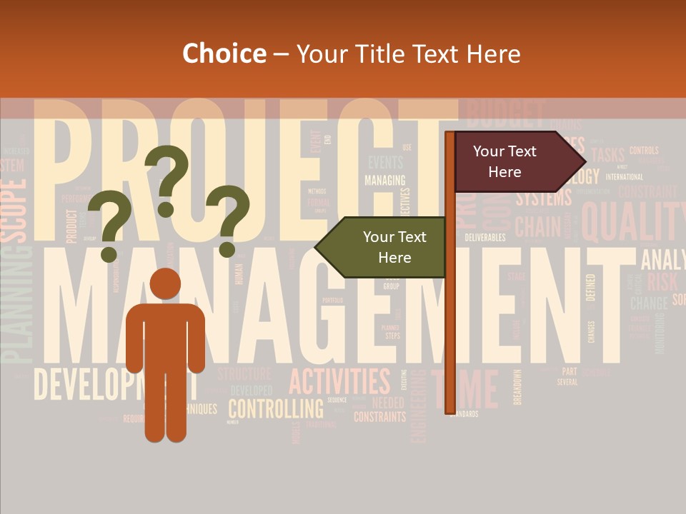 A Word Cloud With The Words Project Management Written In It PowerPoint Template