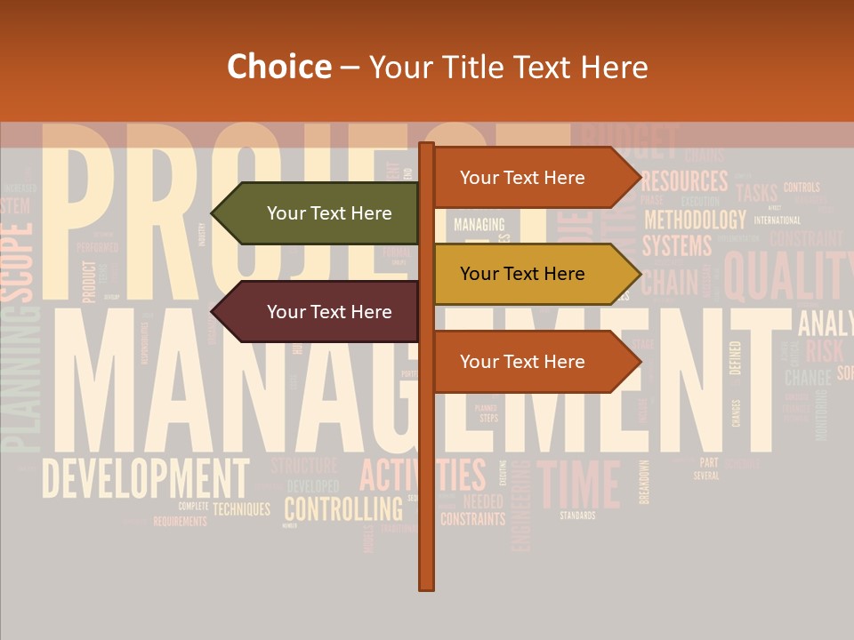 A Word Cloud With The Words Project Management Written In It PowerPoint Template