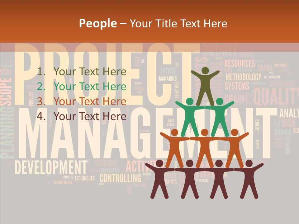 A Word Cloud With The Words Project Management Written In It PowerPoint Template