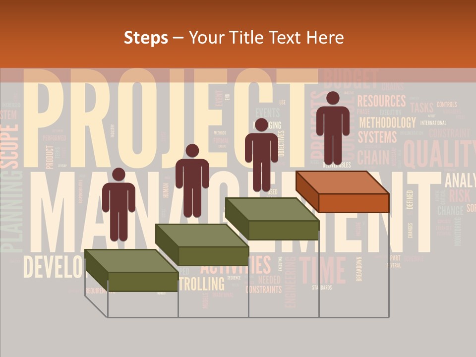 A Word Cloud With The Words Project Management Written In It PowerPoint Template