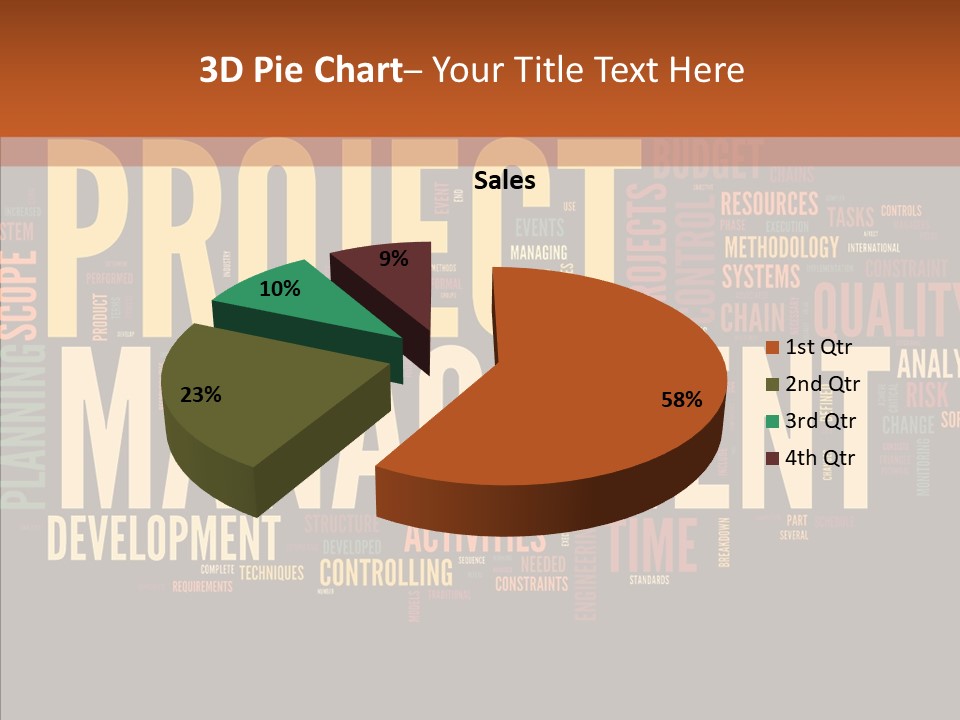 A Word Cloud With The Words Project Management Written In It PowerPoint Template