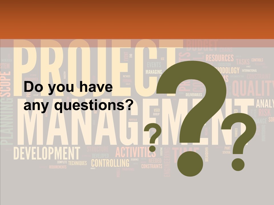 A Word Cloud With The Words Project Management Written In It PowerPoint Template