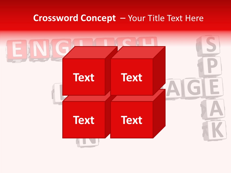 A Crossword Puzzle With English And Spanish Words PowerPoint Template