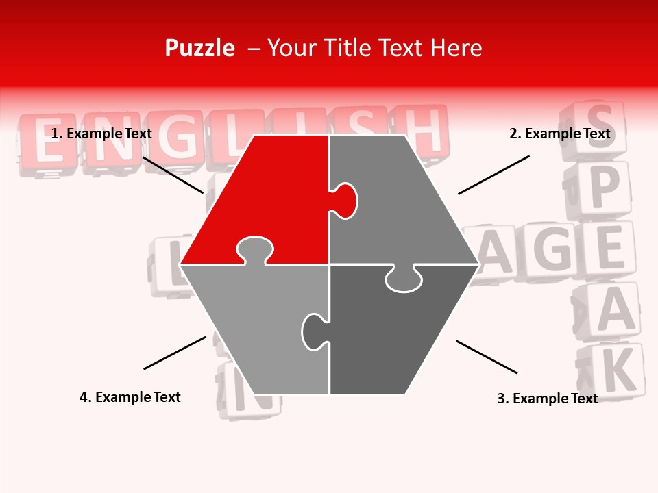 A Crossword Puzzle With English And Spanish Words PowerPoint Template